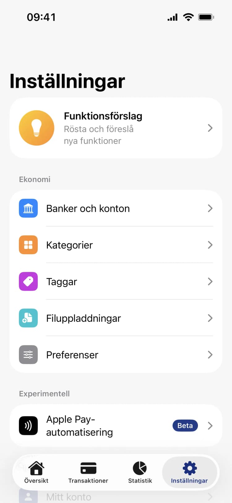 Penge: Anpassa appen som du vill