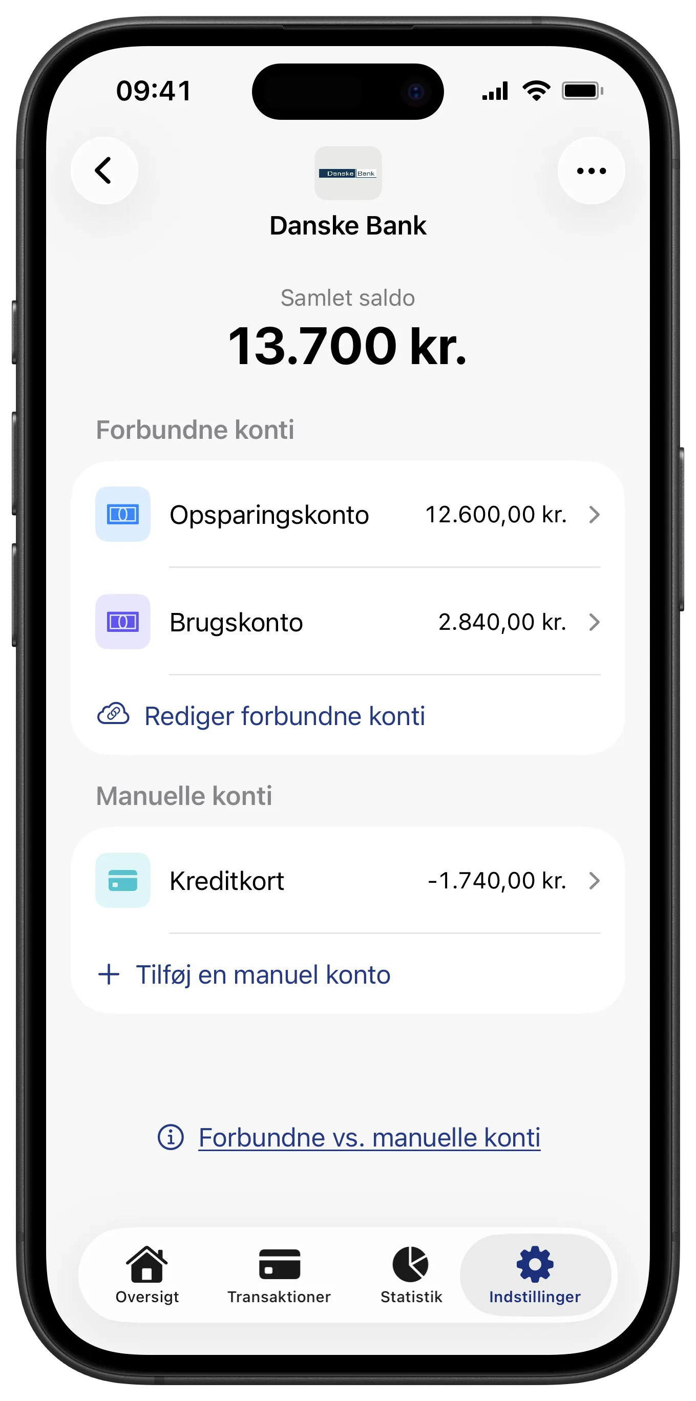 Konti i én bank, Penge