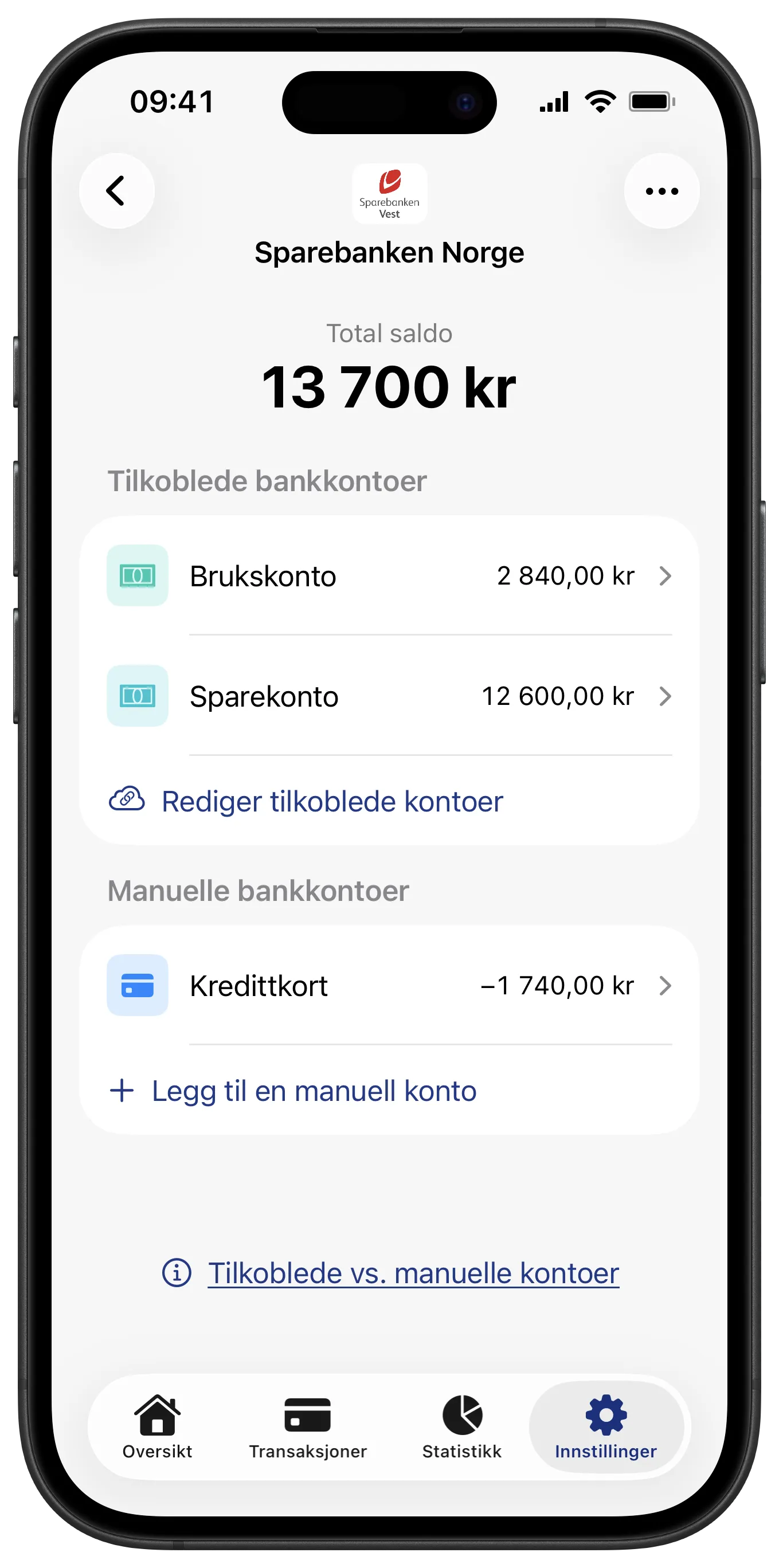 Kontoer i én bank, Penge