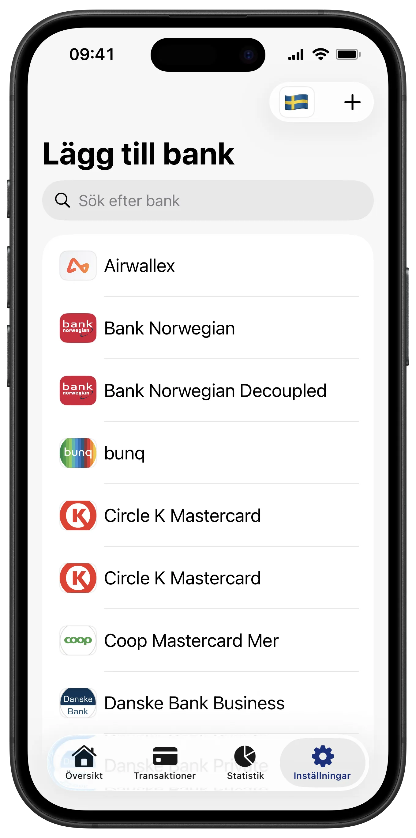 Lägg till bank, Penge