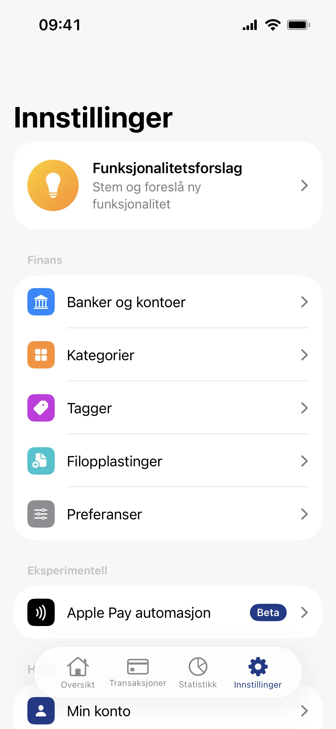 Penge-appen: Tilpass appen slik du vil