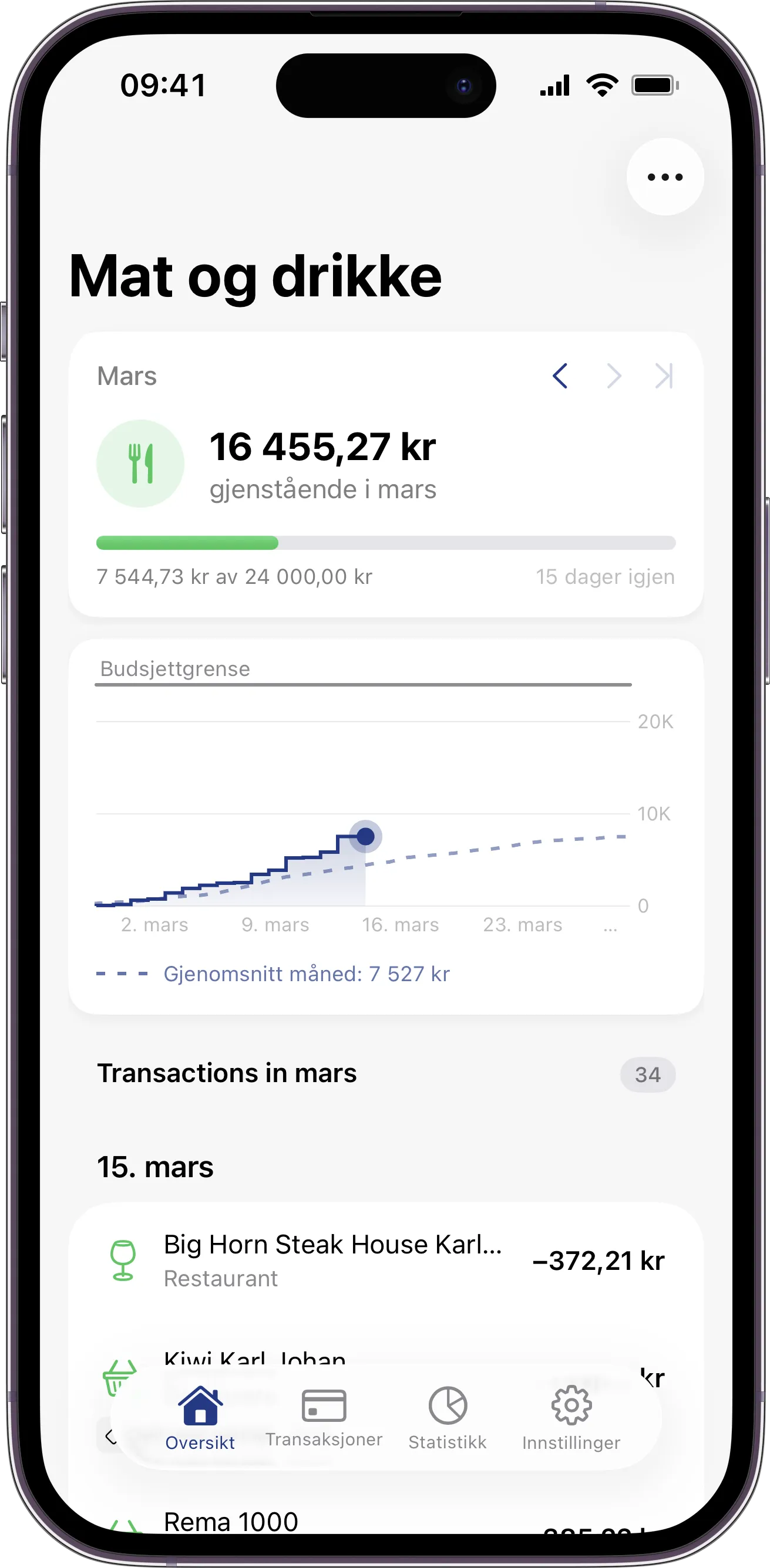 Følg budsjettet i detalj